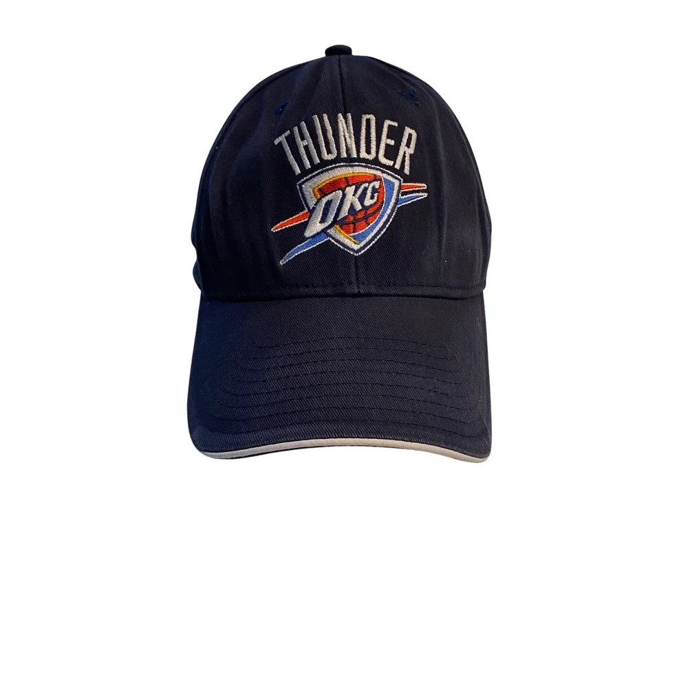 Adidas Oklahoma City Thunder NBA Hat Navy Blue Adjustable‎ Cotton Baseball Cap